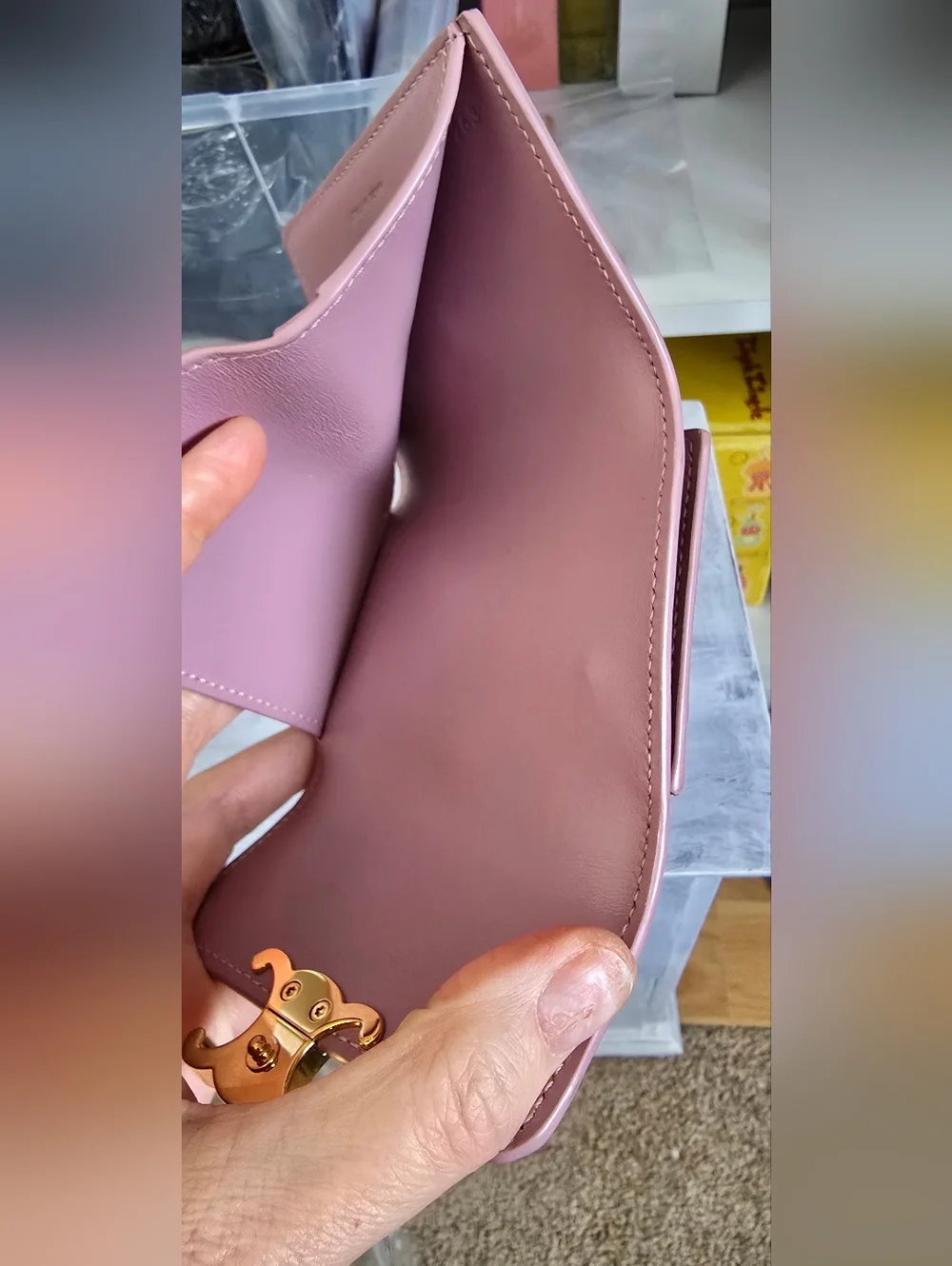 Celine Triomphe Pink Leather Shoulder Bag - Picture 5 of 5